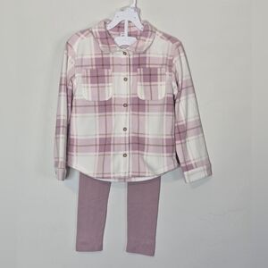 ❤️ 3/$10 Girls Carter's Pink and White Plaid Set
